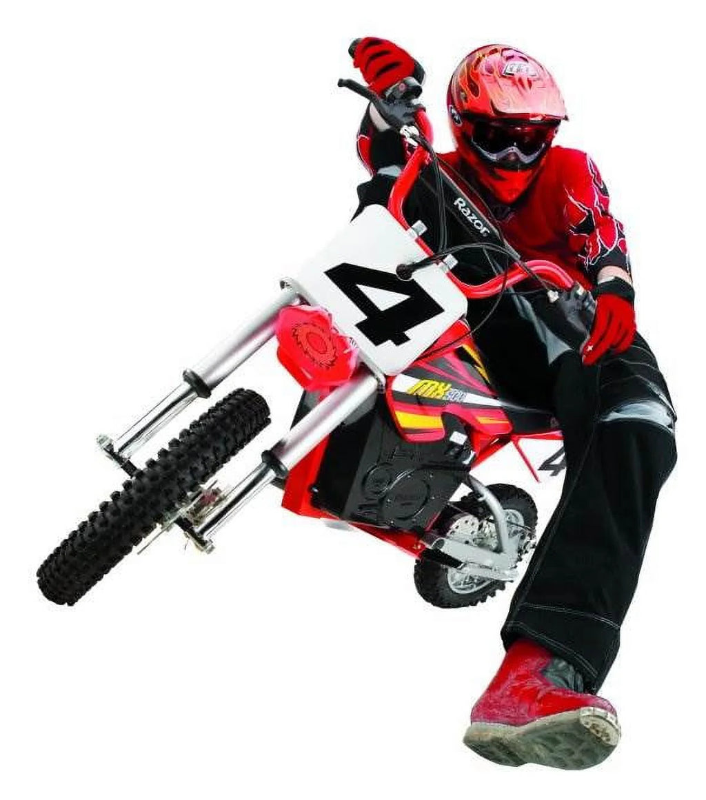Razor MX500 Dirt Rocket 36V Electric Toy Dirt Bike with Protective Gear, Red