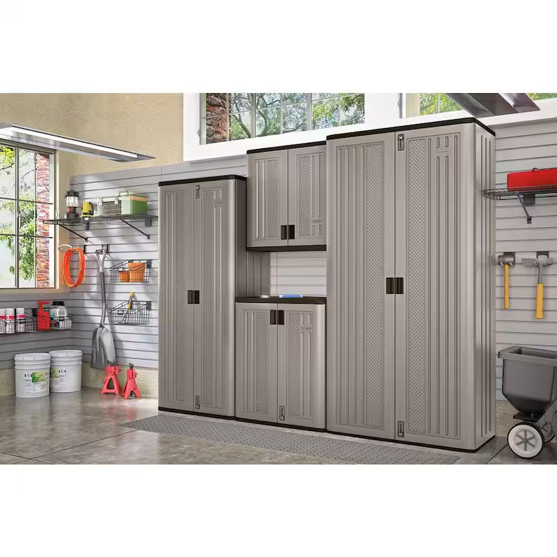 Resin Freestanding Garage Base Cabinet in Platinum (30 in. W x 36 in. H x 20 in. D)
