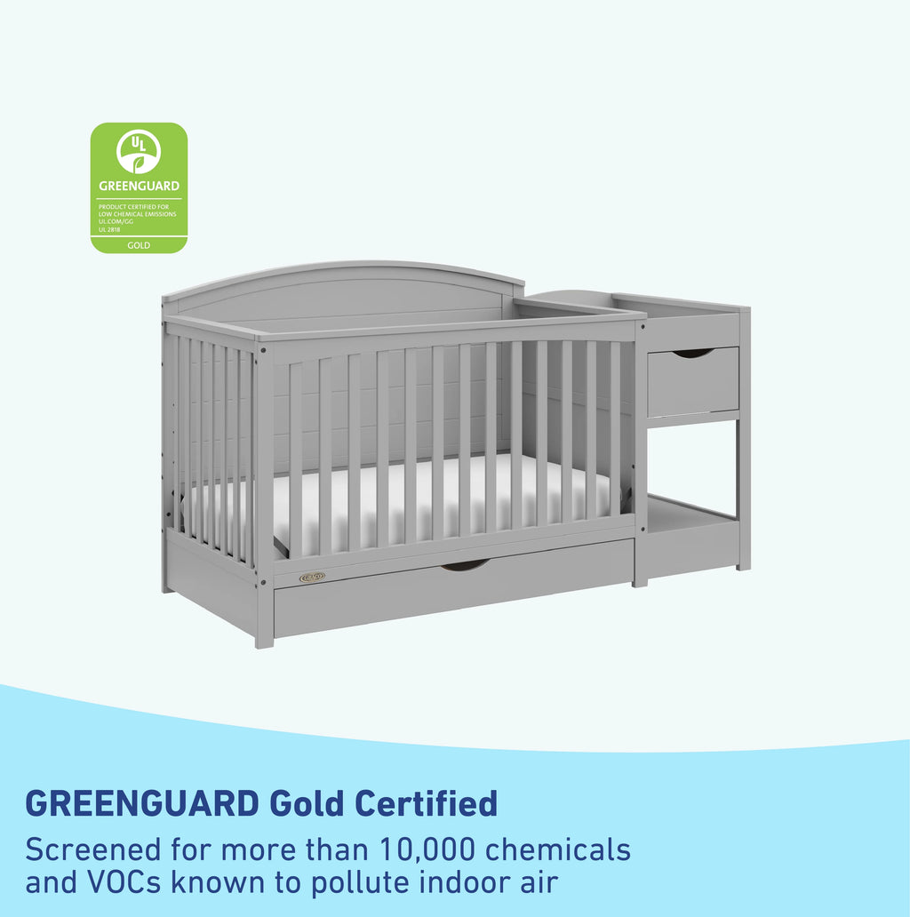 Graco Bellwood 5-in-1 Convertible Crib and Changer, White