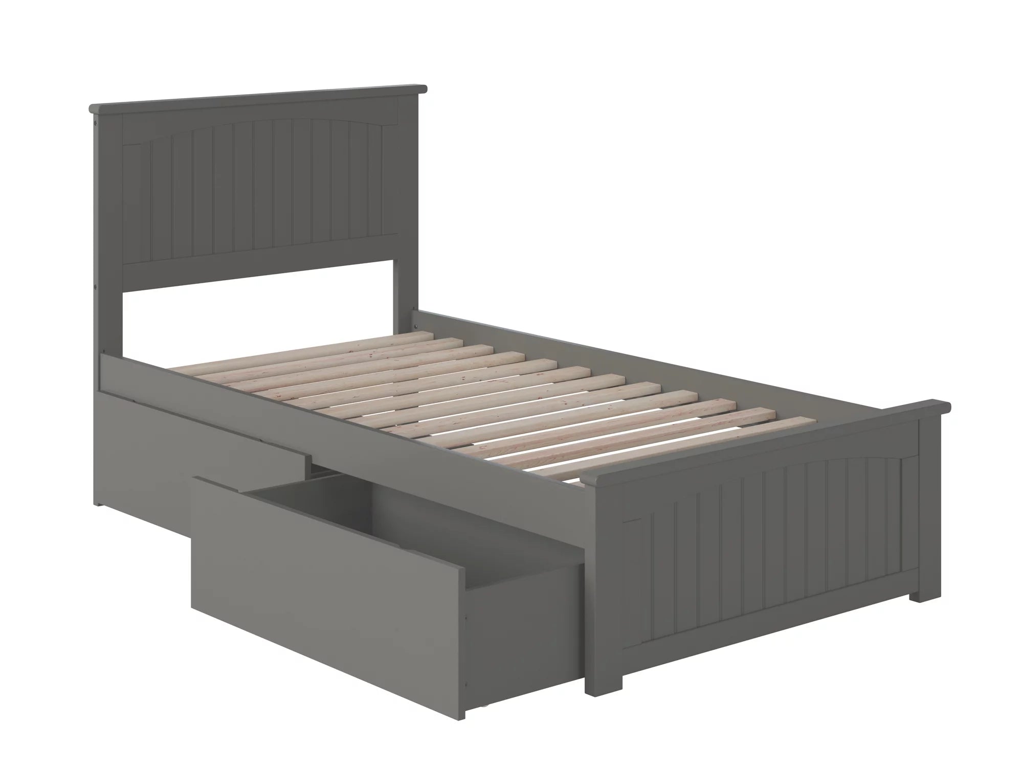 Nantucket Platform Bed with Matching Foot Board with 2 Urban Bed Drawers, Multiple Colors, Multiple Sizes