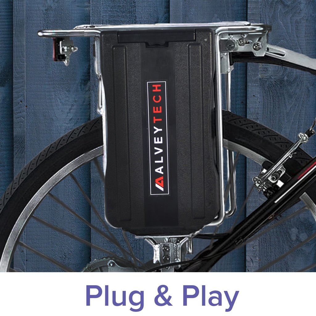 AlveyTech 24 Volt 10 Ah Rack Mount Battery Pack for Currie eZip and IZIP Electric Power Bike eBike