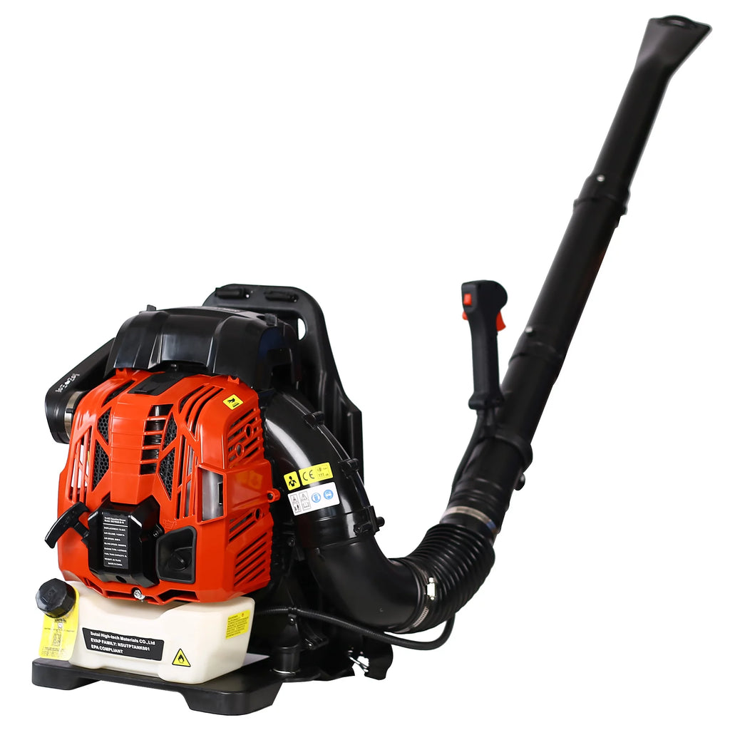 76cc gasoline backpack leaf blower 4 cycle engine gas powered with nozzle extension fow lawn care