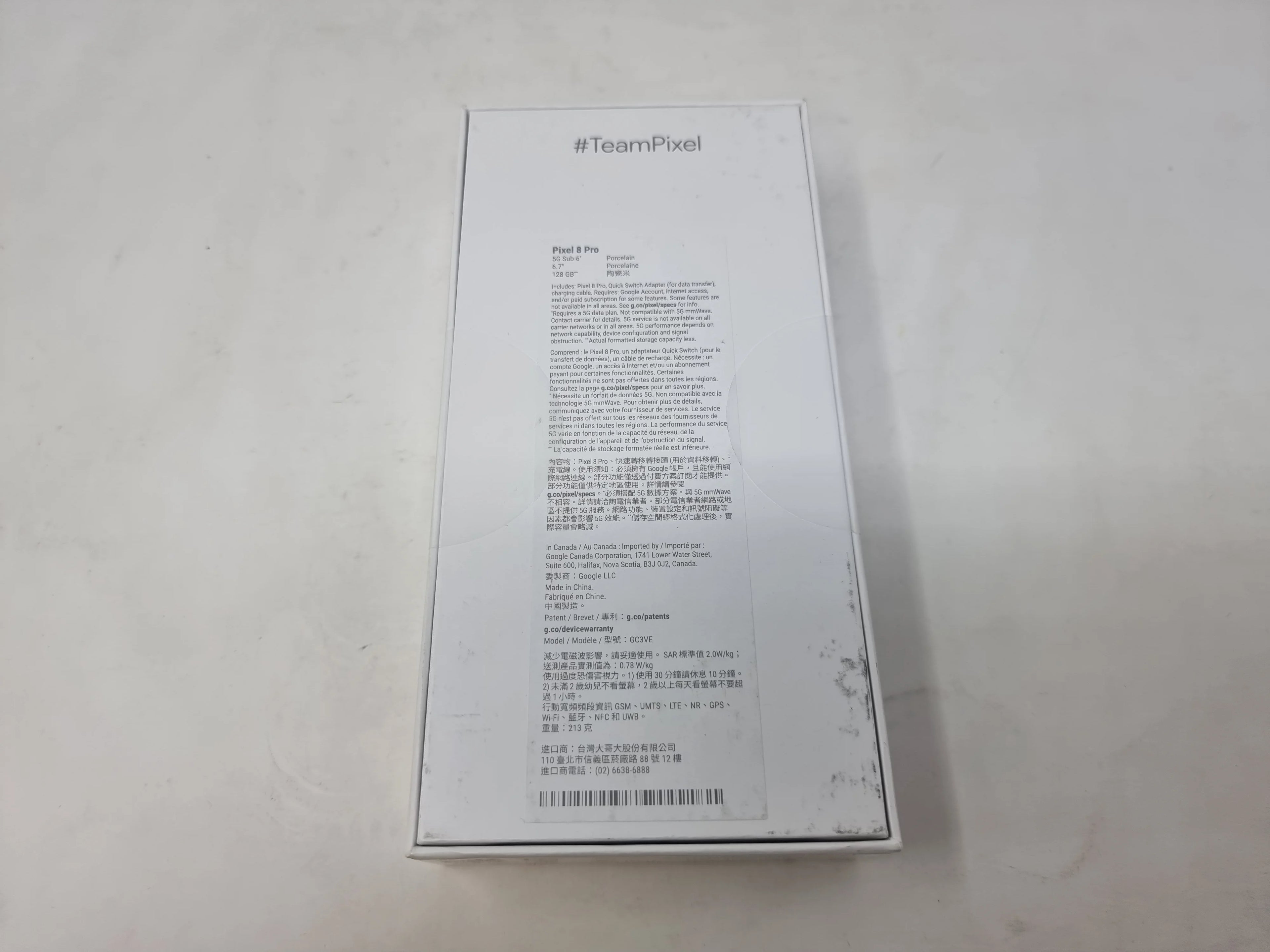 Google Pixel 8 Pro GC3VE 128GB 12GB RAM 5G DUAL SIM (CA Model) Factory Unlocked GSM (Porcelain)