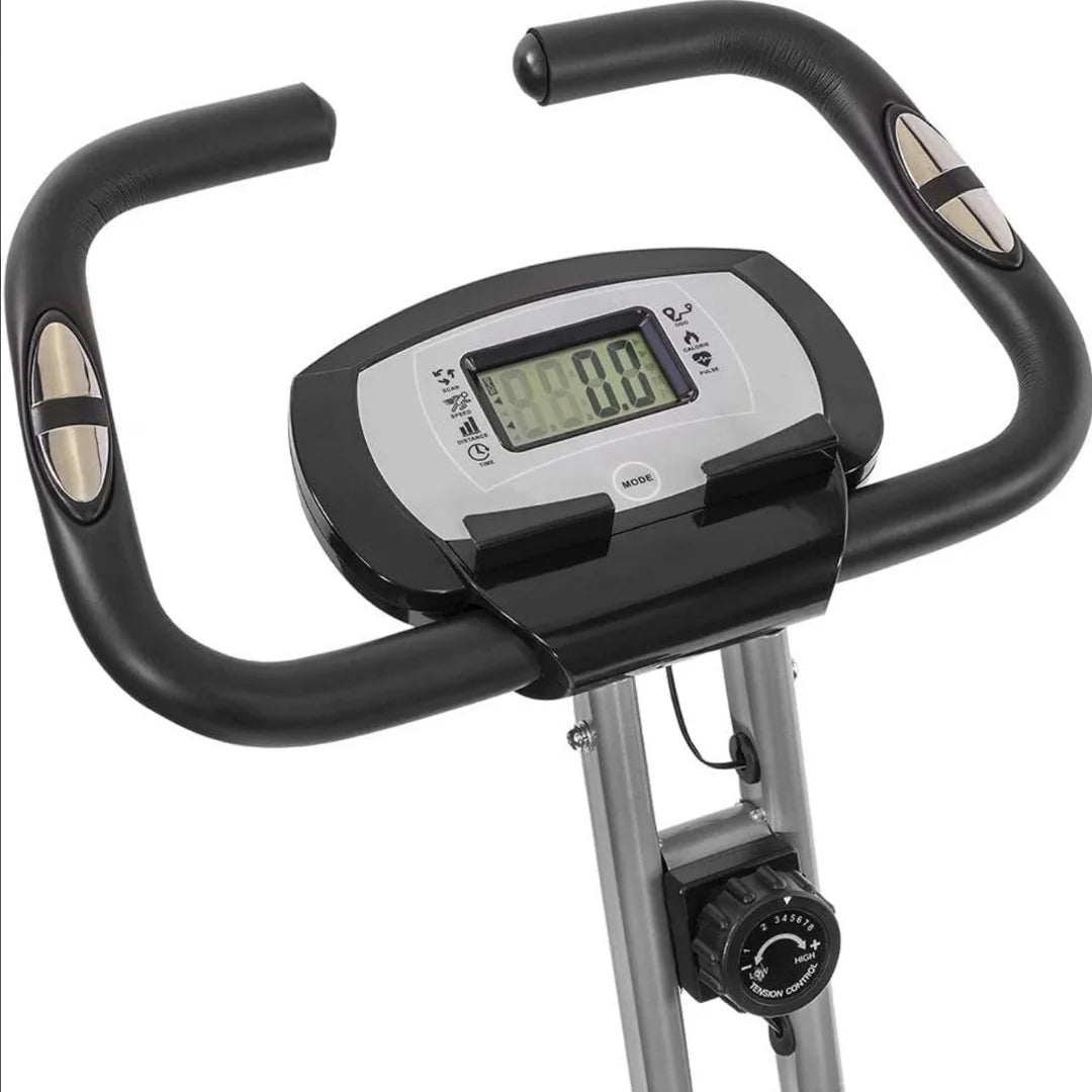 Fitness Folding Stationary Bike: Foldable X Bike with 260 LBS Capacity for Your Home Gym Recumbent Bicycle
