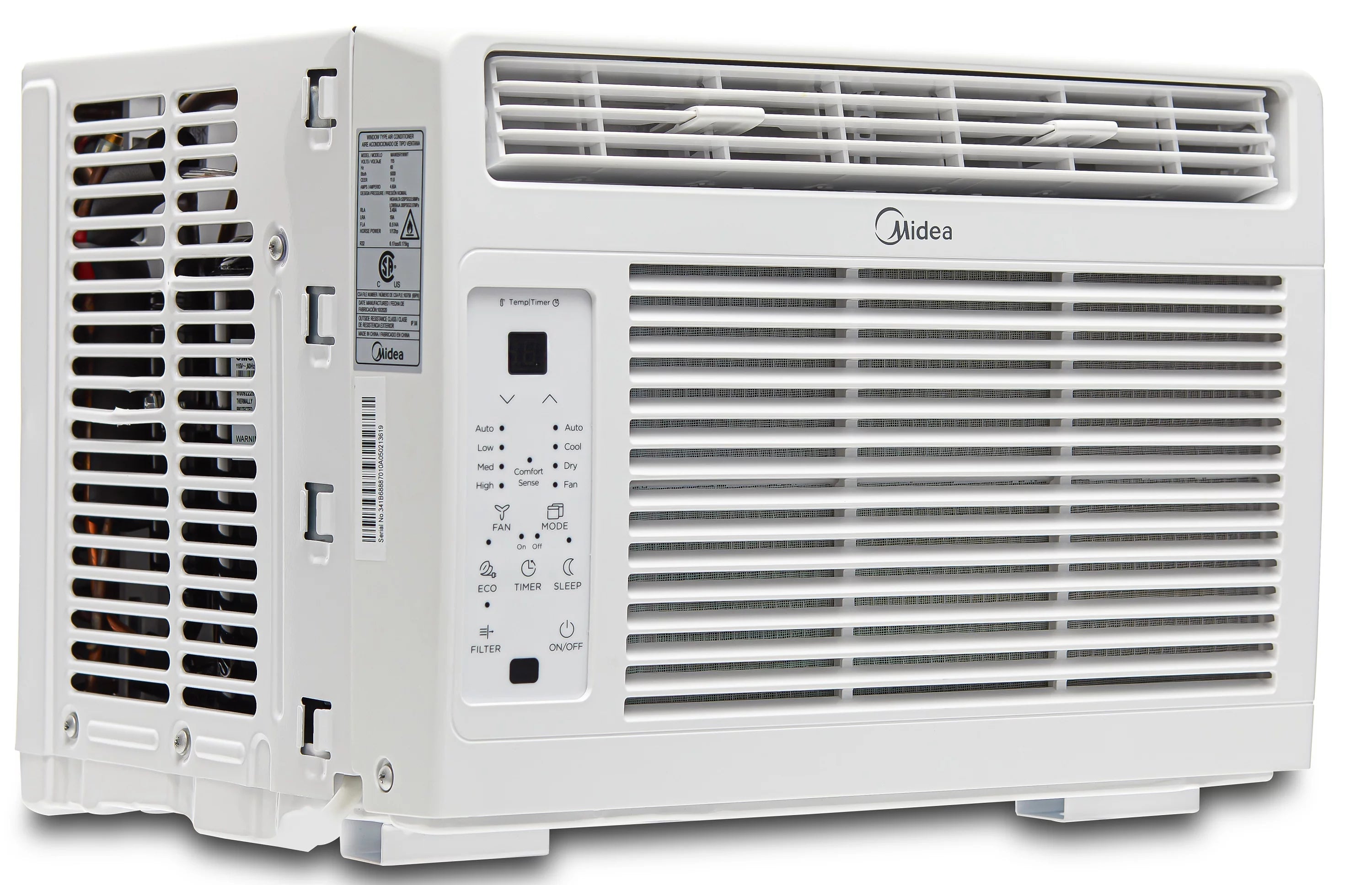 Midea 5,000 BTU 115V Window Air Conditioner with Comfort Sense Remote, up to 150 Sq. ft., Black, MAW05R1WWT-T