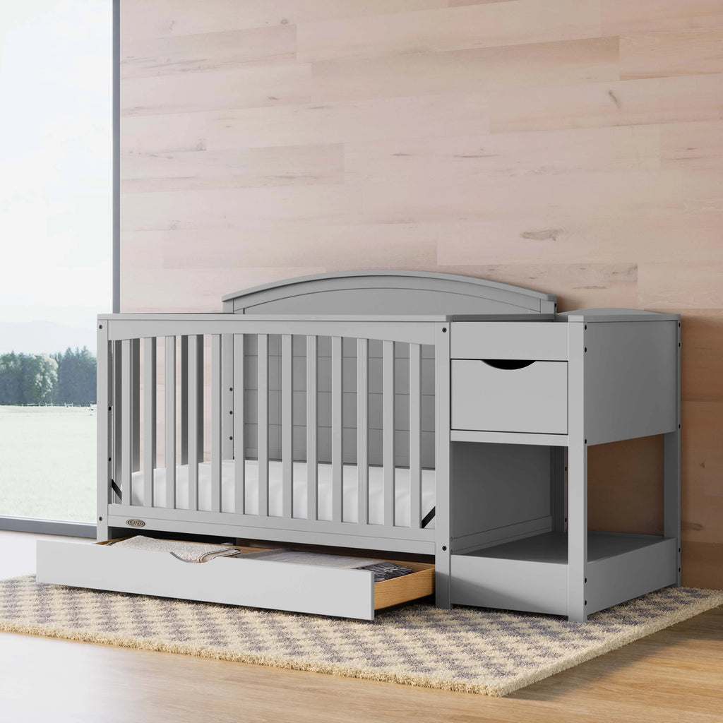 Graco Bellwood 5-in-1 Convertible Crib and Changer, White