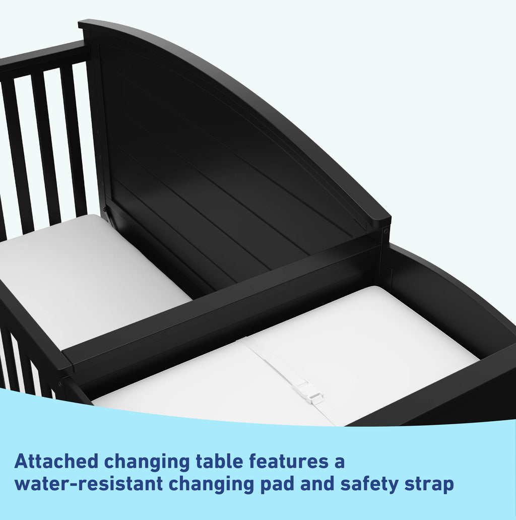 Graco Bellwood 5-in-1 Convertible Crib and Changer, White