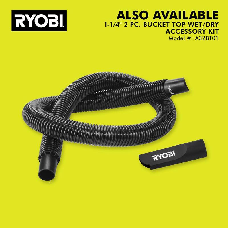 ONE+ 18V Cordless 5 Gal. Bucket Top Wet/Dry Vacuum (Tool Only) with 1/4 in. Hose and Crevice Tool