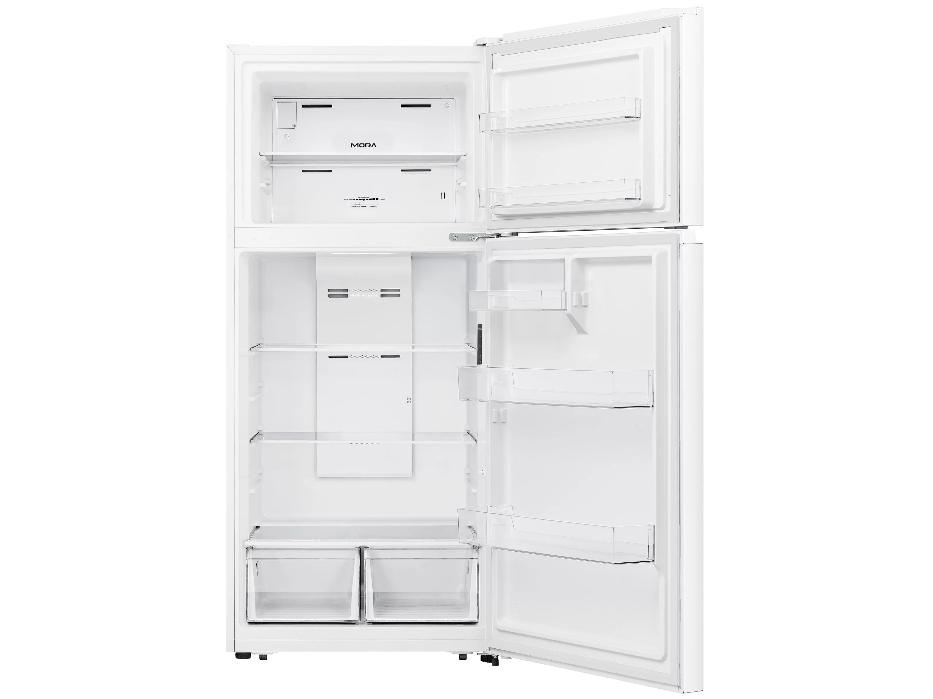 Mora 18 Cu. ft. Top Mount Refrigerator, Standard Door Style, New - White, LED Lighting, MRT180N6AWD