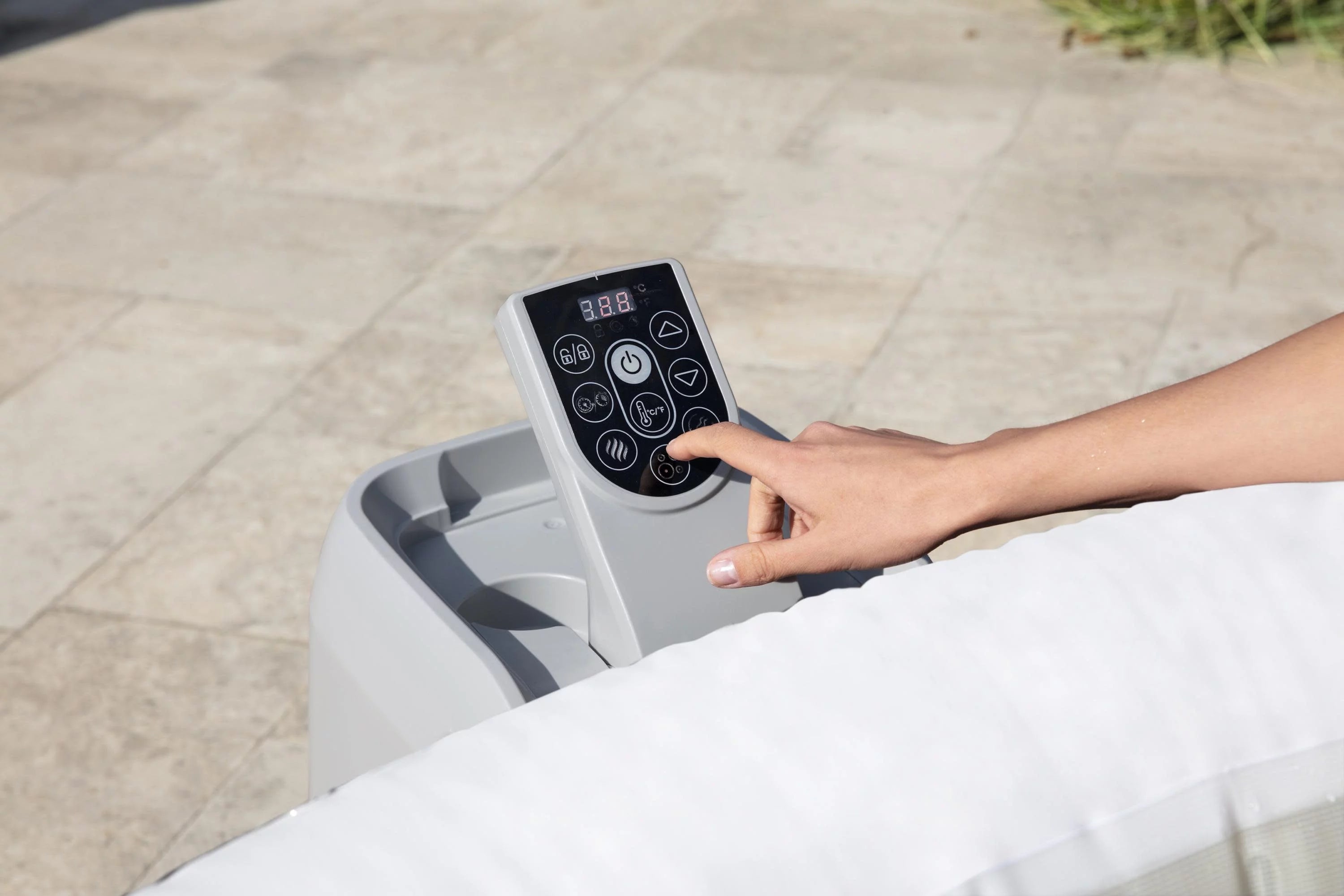 SaluSpa 77" x 26" Hollywood 240 Gal. Inflatable Hot Tub with LED Lights, 104?F Max Temperature