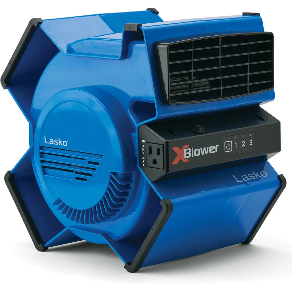 Lasko X-Blower 6 Position Blower Fan with Accessory Outlet and USB Ports, X12904, Gray