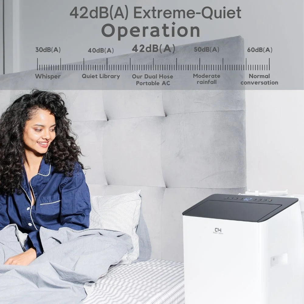 Cooper & Hunter 14000 BTU 115V Portable Air Conditioner and Heater With WiFi, Remote and Window Kit Cover 550 Sq Ft