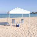 Lancaster Home 8'x8' Weather Resistant Easy Pop Up Slanted Leg Canopy Tent with Carry Bag - 8x8 White