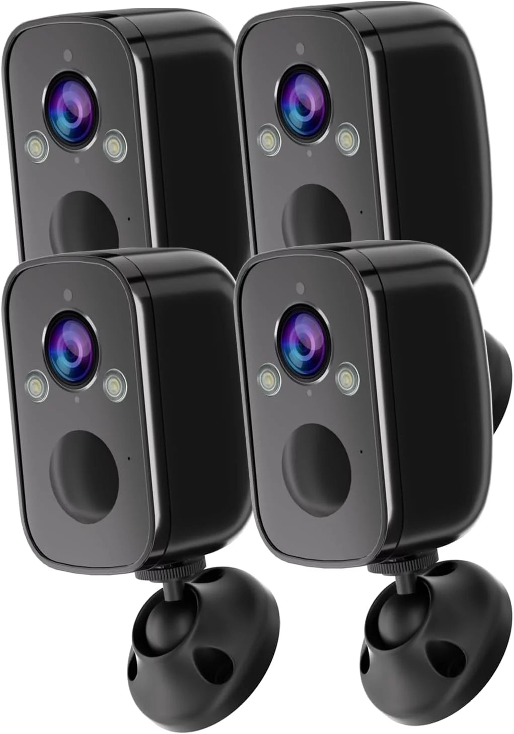 Rraycom Wireless Cameras for Home/Outdoor Security, 4Pack 5MP Battery-Powered Spotlight Siren Alarm WiFi Surveillance Indoor Camera, Color Night Vision, AI Motion Detection, 2-Way Talk, Cloud/SD
