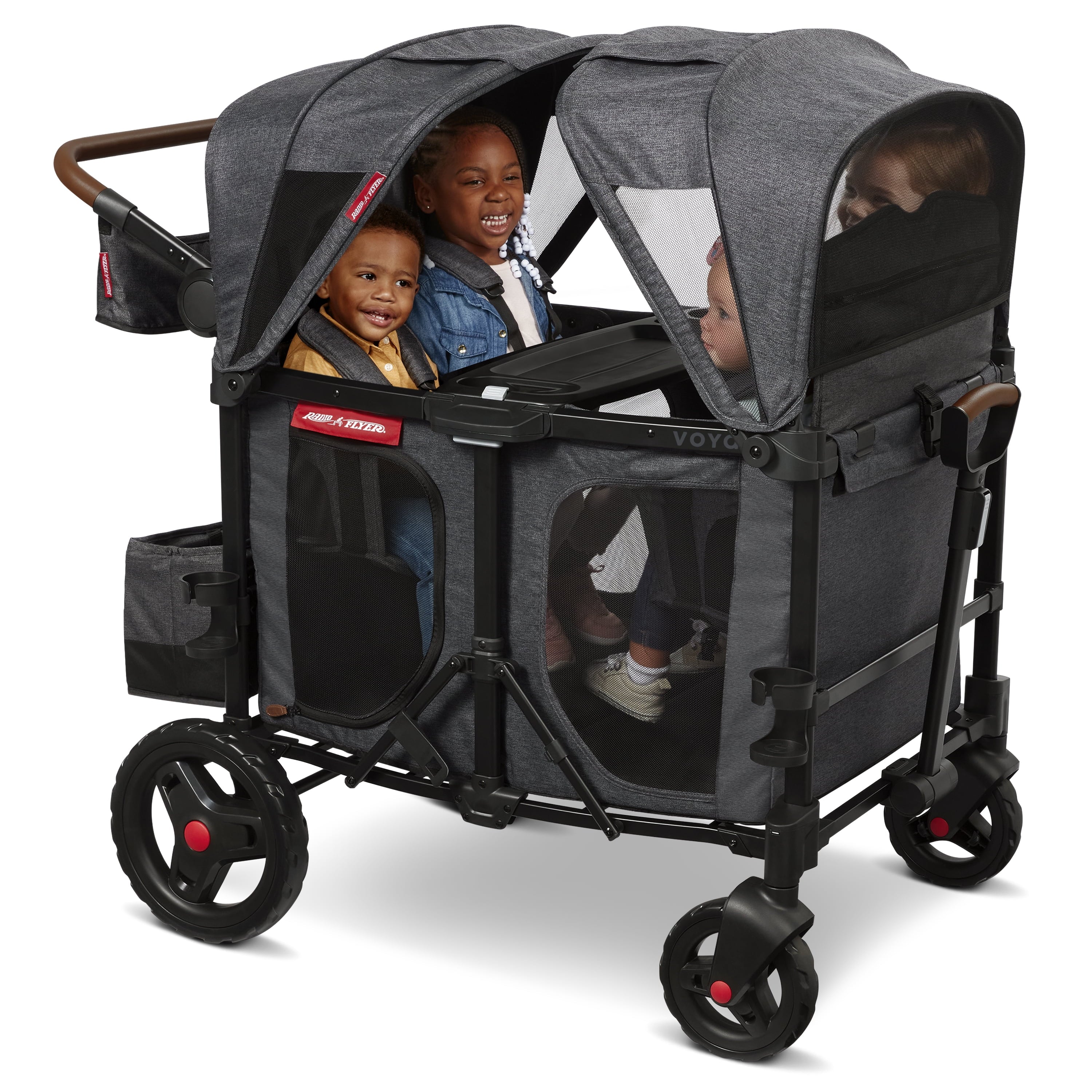 Radio Flyer, Voya™ XT Quad Stroller Wagon, Premium Stroller Wagon for 4 Kids, Accessories Included