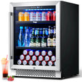 Yeego 24" Beverage Refrigerator, 180 Can Beverage Fridge with Advanced Cooling System Reversible Door Beverage Cooler Built-in or Freestanding for Beer Soda Wine Water