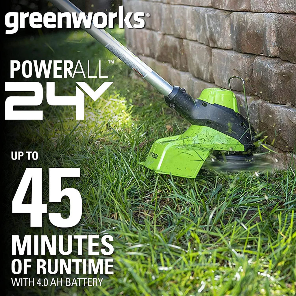Greenworks 24V 13" Brushless Torqdrive™ String Trimmer with 4Ah USB Battery and Charger 2118202AZ
