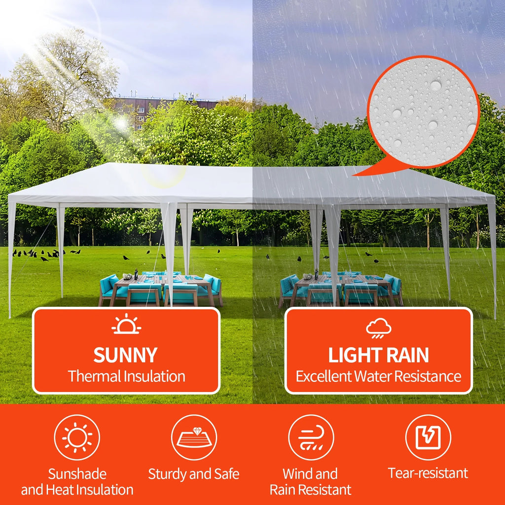 SYTHERS 10 x 30 FT Outdoor Party Tent, Heavy Duty Canopy Waterproof BBQ Backyard Gazebo