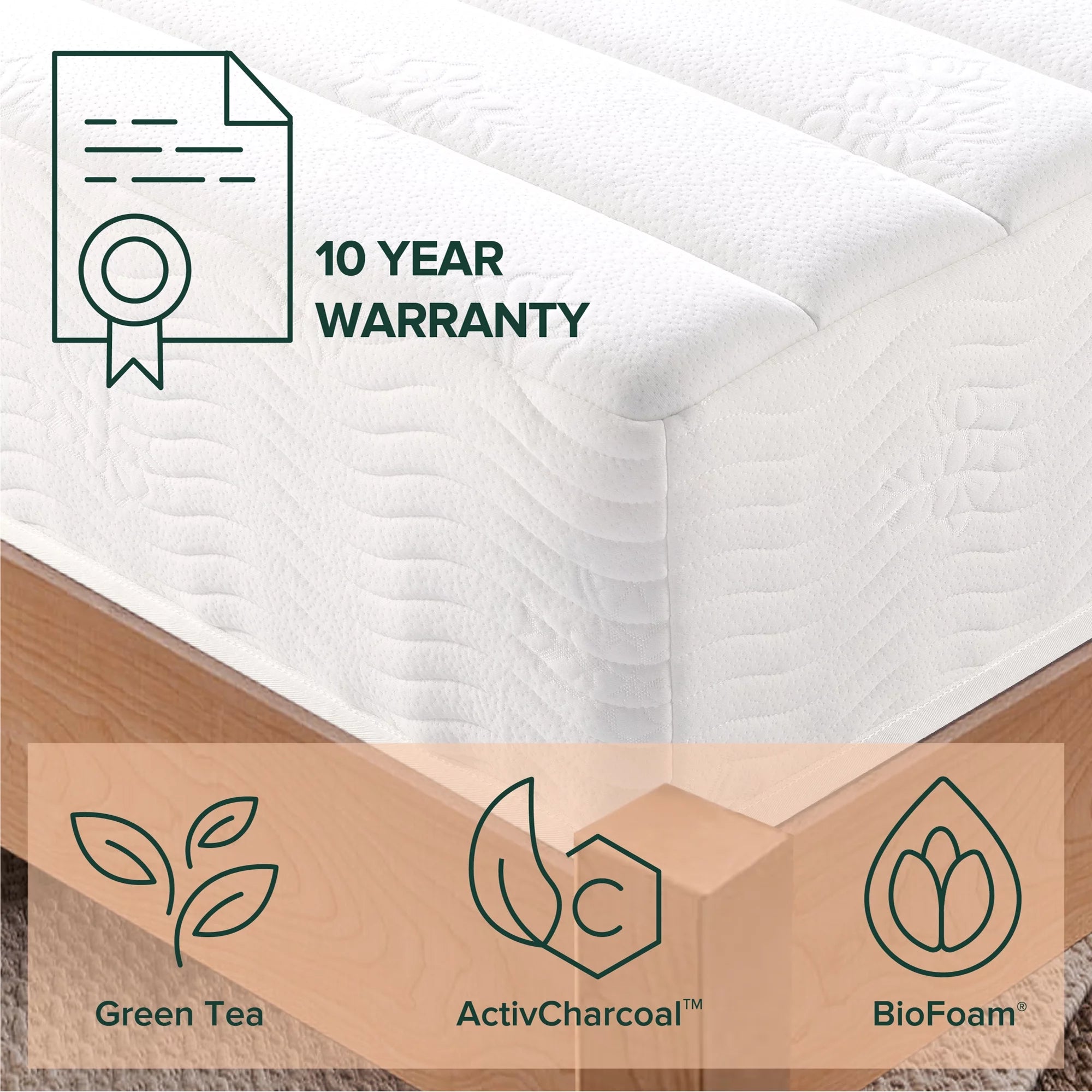 Zinus Spa Sensations Pressure Relief 10" Hybrid Mattress, Adult, Queen