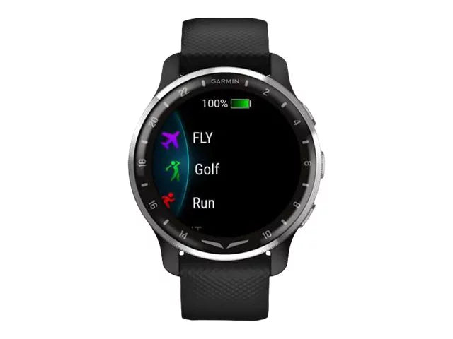 Garmin D2 Air X10 - 43.6 mm - smart watch with band - silicone - black - wrist size: 4.92 in - 7.48 in - display 1.3 - Bluetooth, Wi-Fi, ANT+ - 1.8 oz