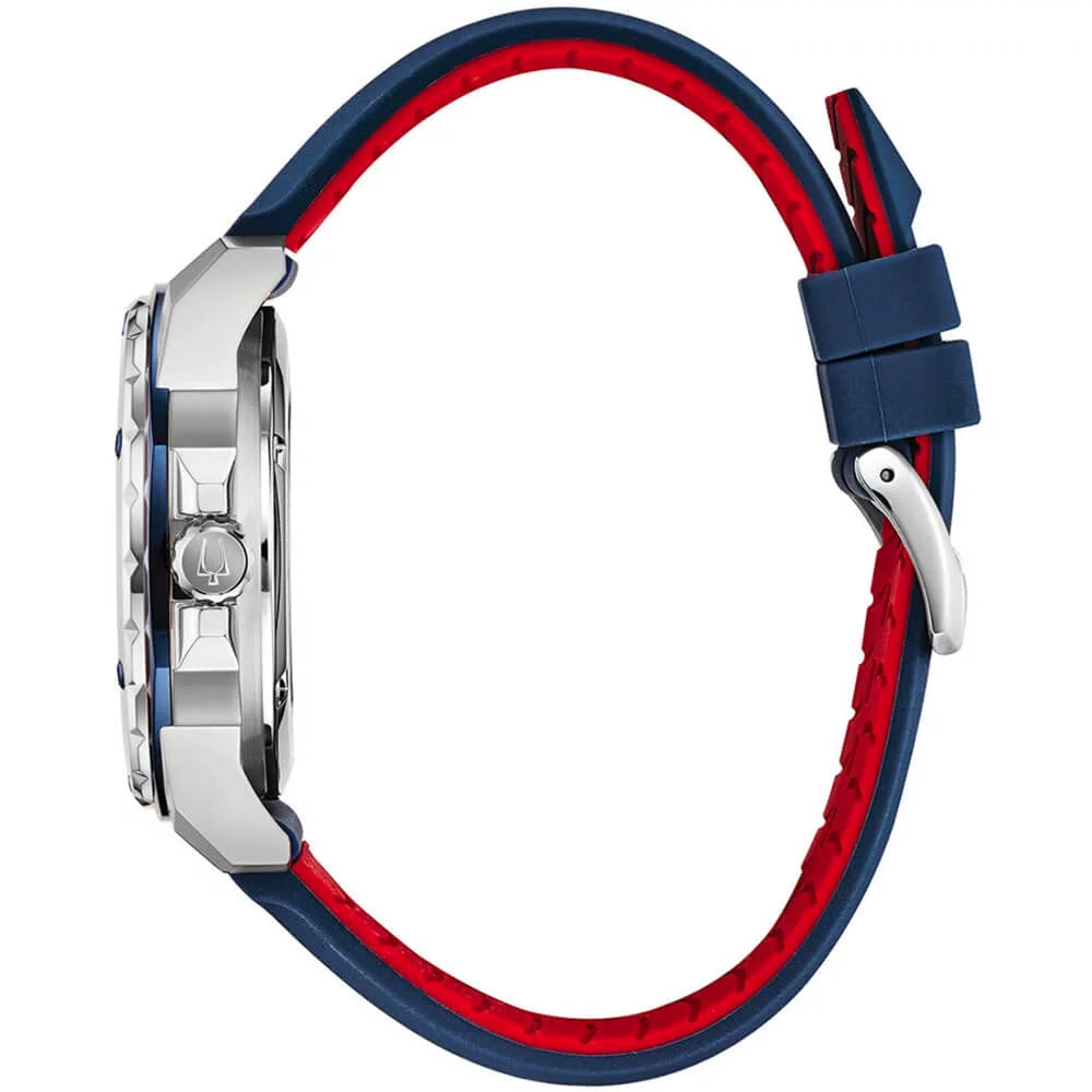 Bulova  Marine Star Silicone Automatic Mens Watch