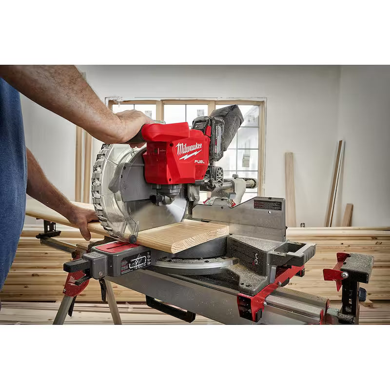 M18 FUEL 18V Lithium-Ion Brushless Cordless 12 in. Dual Bevel Sliding Compound Miter Saw Kit with Stand and Battery