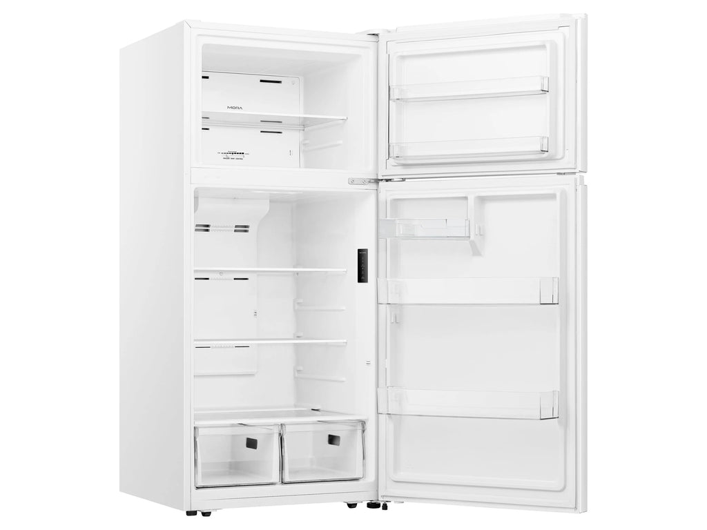Mora 18 Cu. ft. Top Mount Refrigerator, Standard Door Style, New - White, LED Lighting, MRT180N6AWD