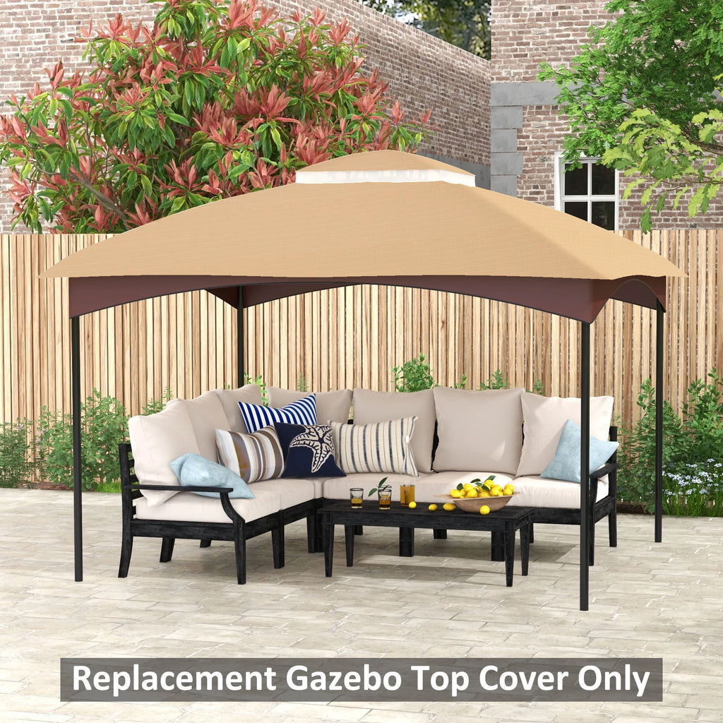 Outsunny Gazebo Canopy Replacement for 10' x 12' Patio Gazebo, Beige