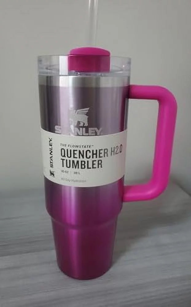 Stanley 30 oz. Quencher H2.0 FlowState Stainless Steel Tumbler - Camelia Pink Gradient