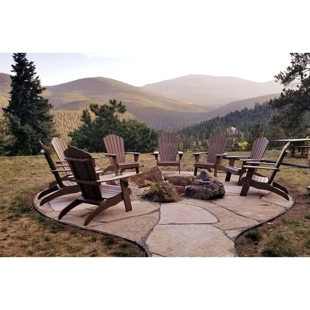 Oversized Adirondack Chair with Cup Holder Made with All-Weather Fade-Resistant Poly Lumber & 350lb