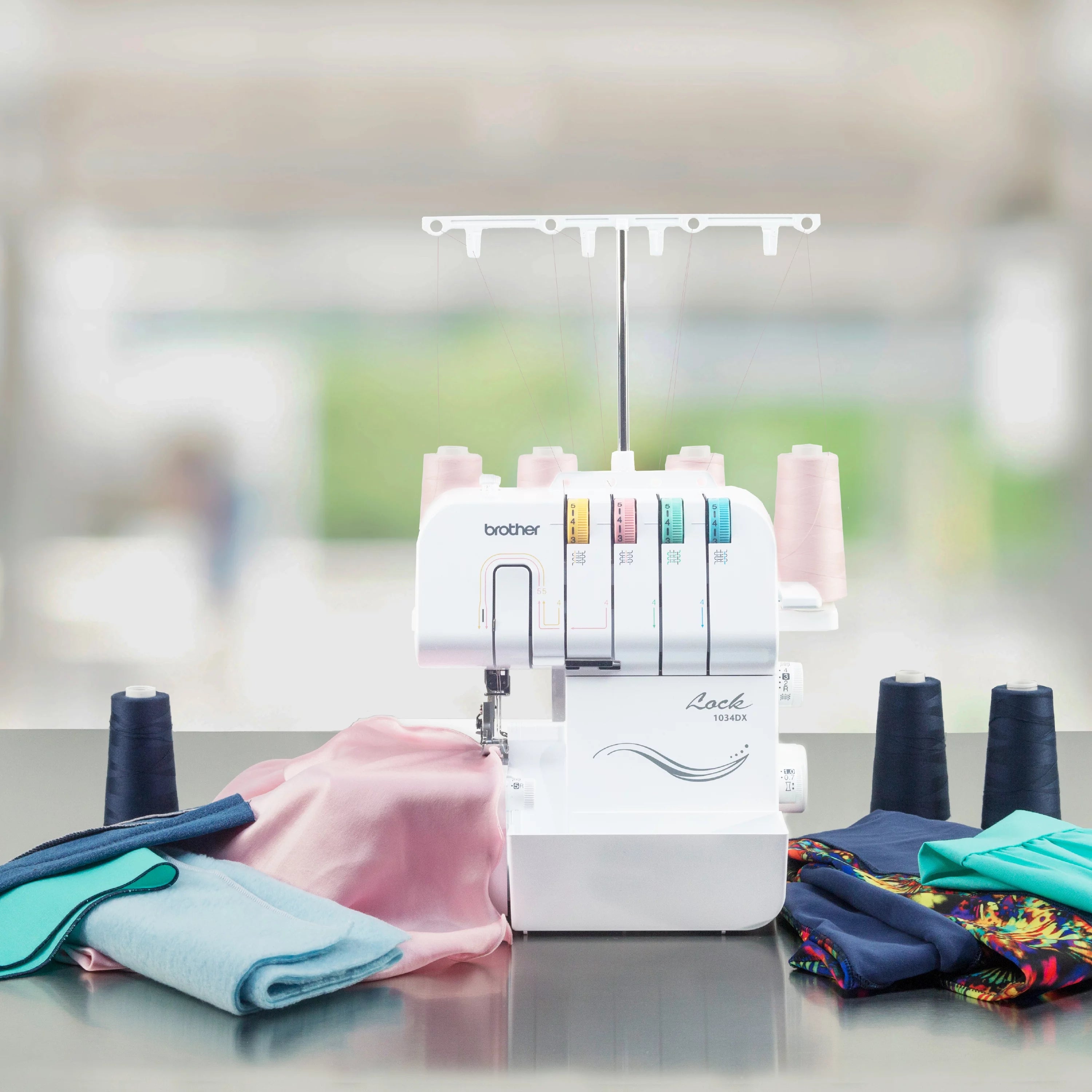 Brother 1034DX Easy-to-Use 3 or 4 Thread Serger with Color Coded Thread Guides