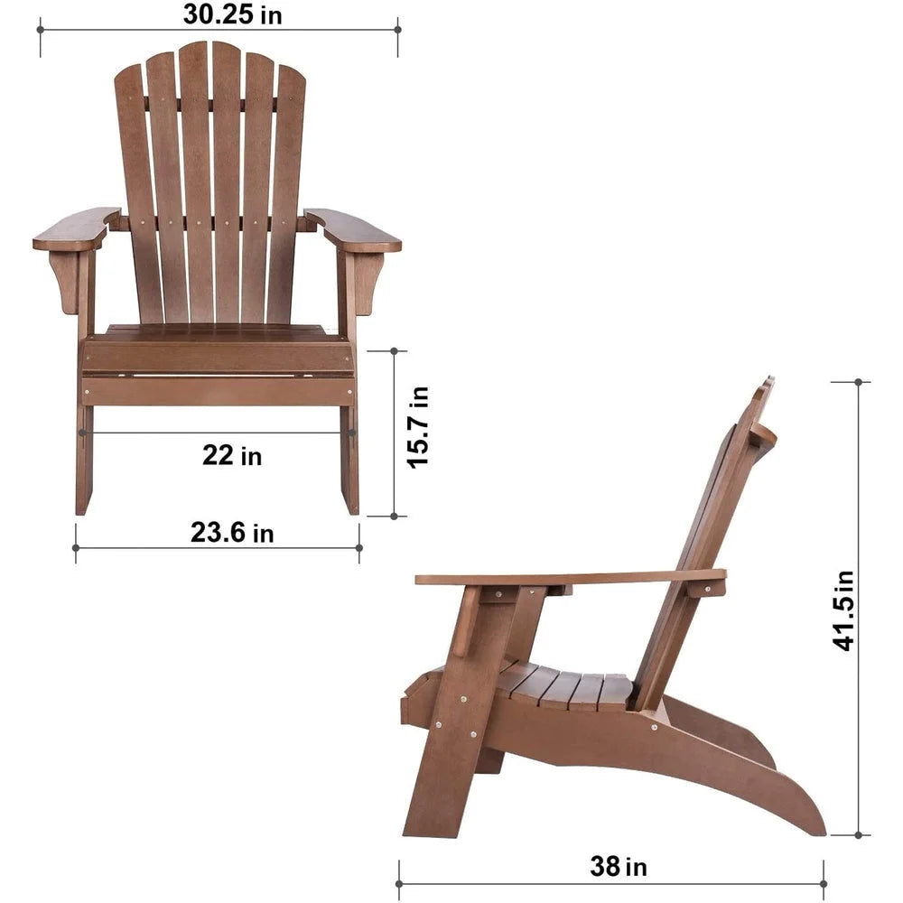 Oversized Adirondack Chair with Cup Holder Made with All-Weather Fade-Resistant Poly Lumber & 350lb