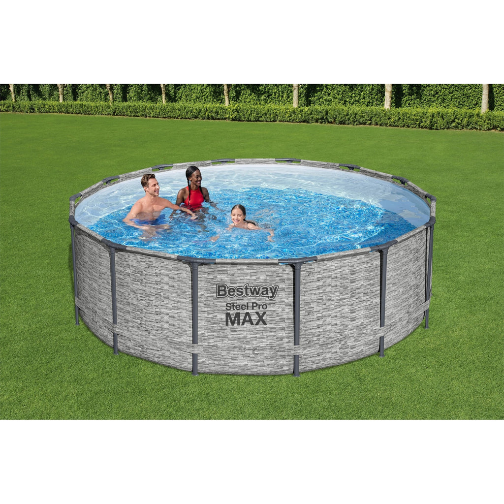 Bestway Steel Pro 15' x 48" Round Above Ground Outdoor Swimming Pool