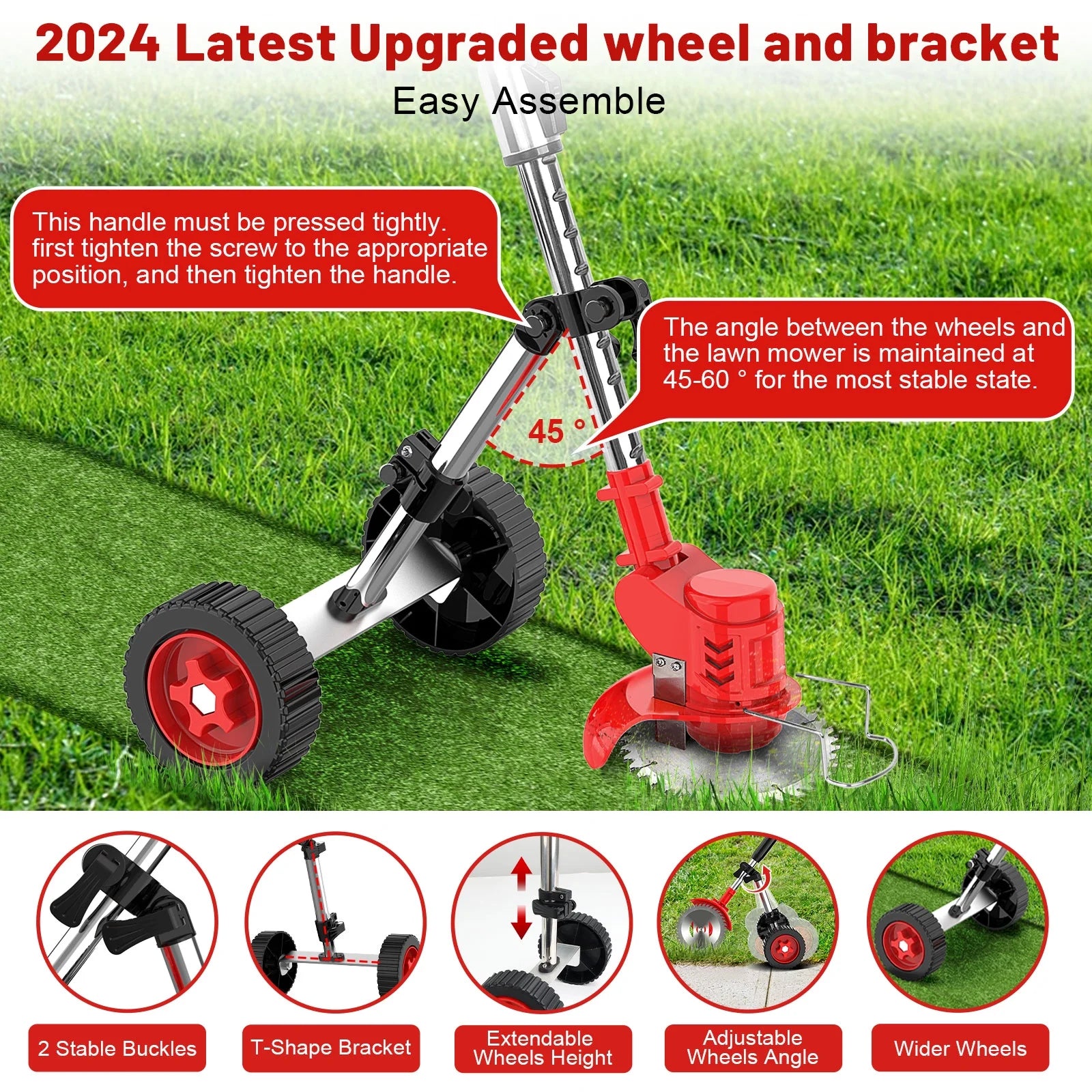 Cordless Weed Eaters Electric Grass Trimmer &amp; Edger, Tanbaby 6 inch 3-in-1 Weed Wacker Kit with Upgraded Wheels