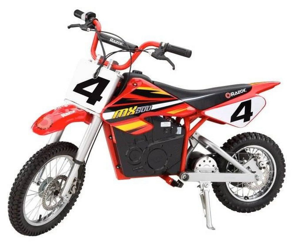 Razor MX500 Dirt Rocket 36V Electric Toy Dirt Bike with Protective Gear, Red