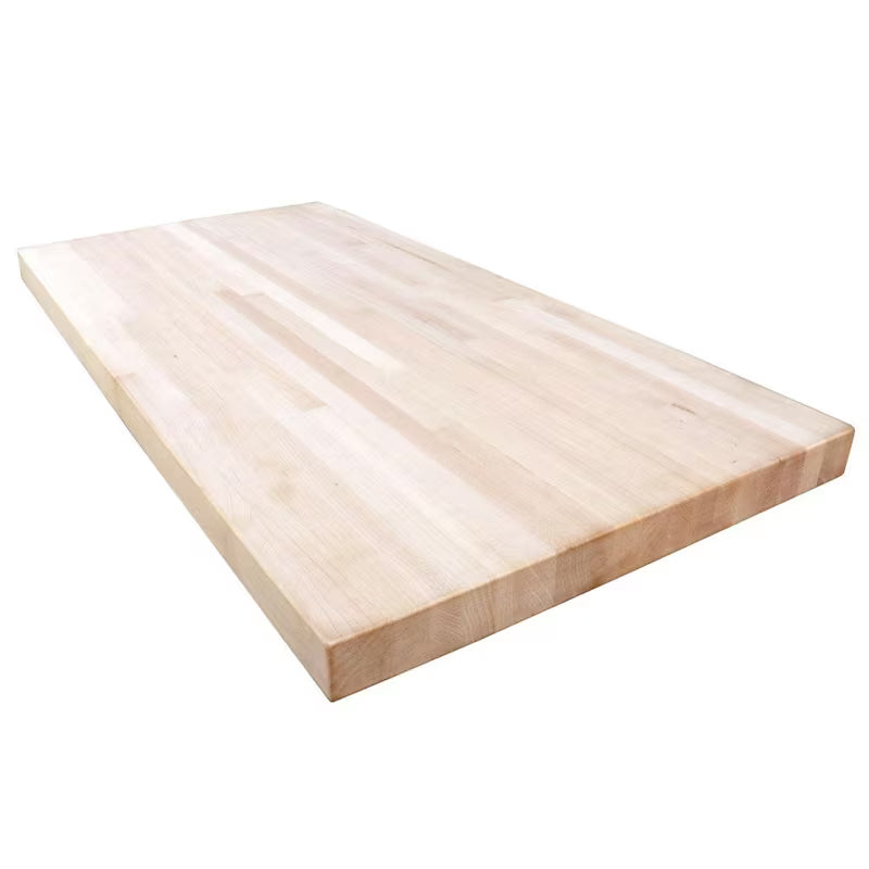 10 ft. L x 25 in. D Unfinished Maple Solid Wood Butcher Block Countertop With Eased Edge