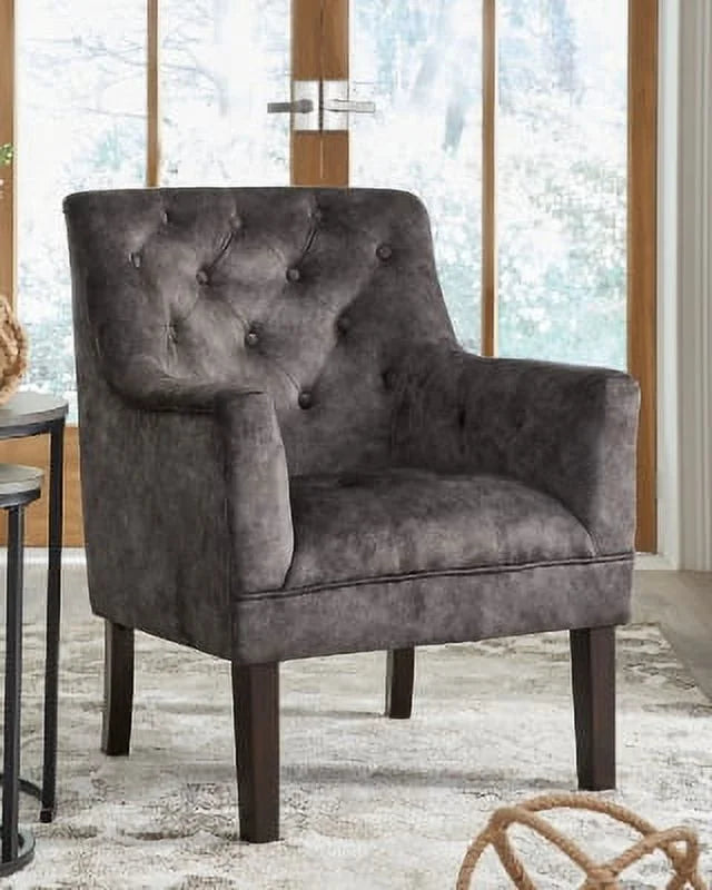 Signature Design by Ashley Drakelle Chesterfield Accent Chair with Tufted Accents, Gray