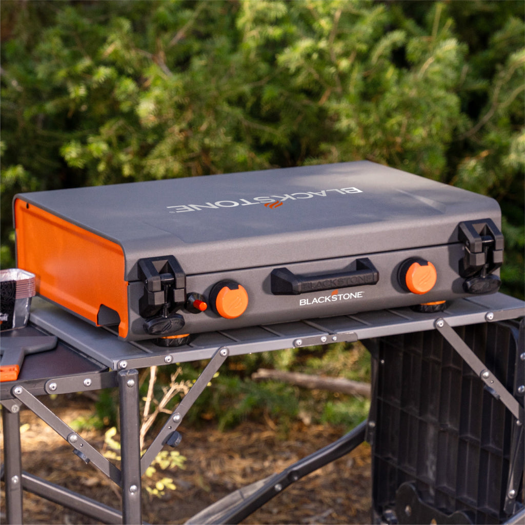 Blackstone Adventure Ready 20"x14" 2-Burner Propane Camping Griddle (Model 2246) with Latching Hood and Handle