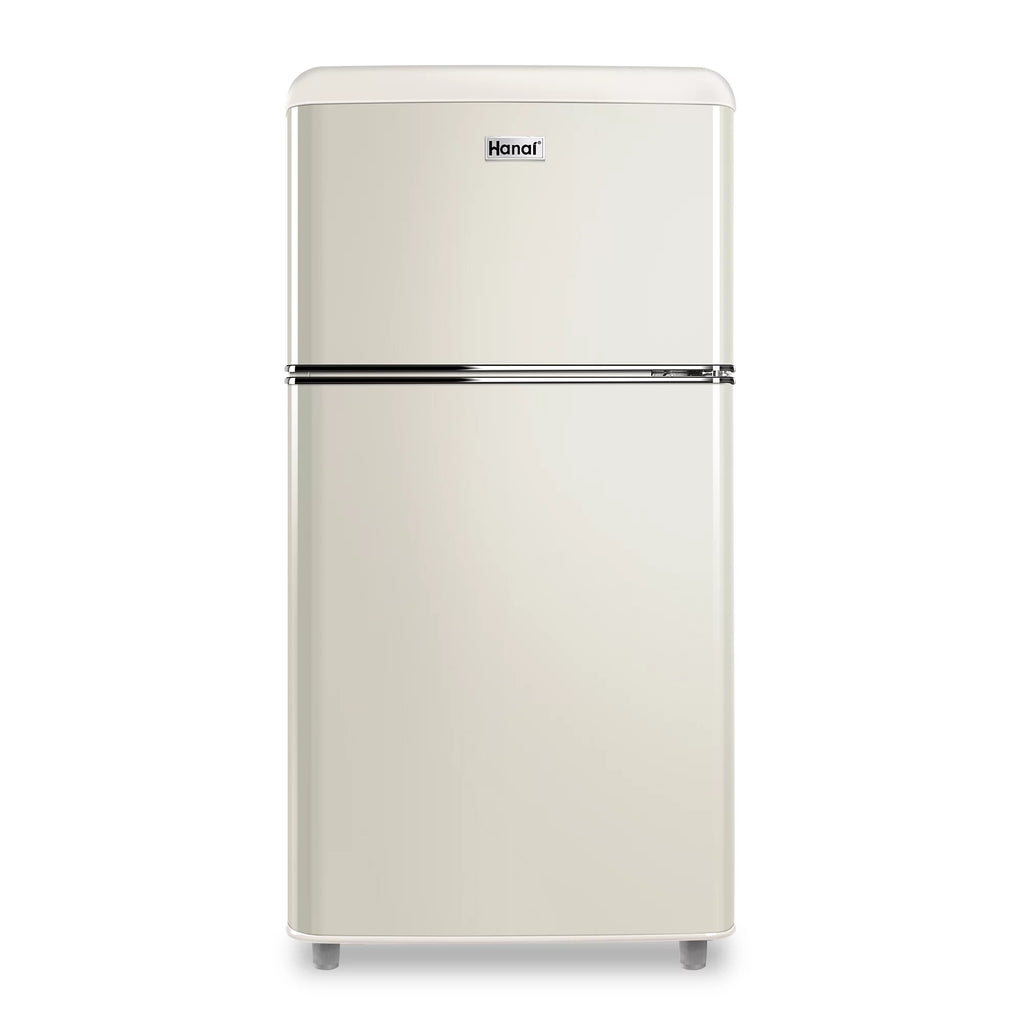 WANAI 3.5 Cu ft Two Door Mini Refrigerator with Freezer,Black