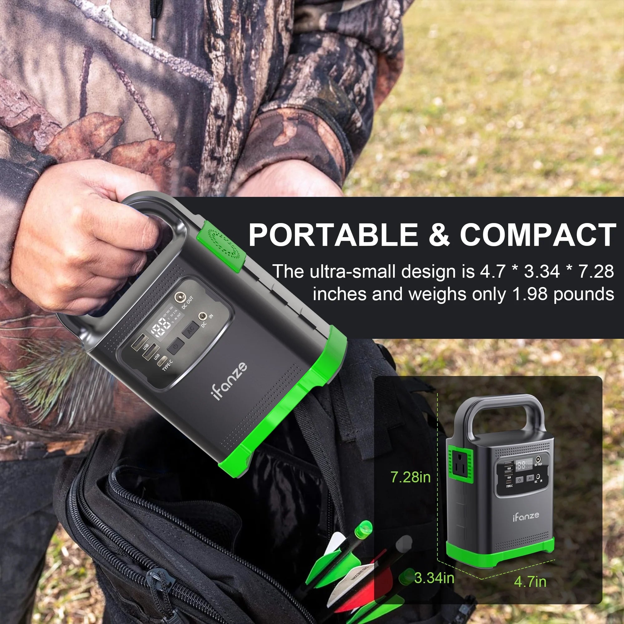 iFanze 100W Portable Power Station, 24000mAh Outdoor Solar Generator Quick Charge 110V AC, DC Ports  Generator for Outdoor Camping, Home Backup, RV Camping, Emergency, Power Outages (No Solar Panel)