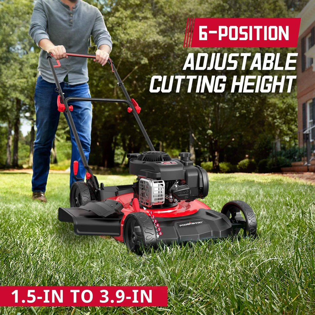 PowerSmart 21 in. B&S 125cc 2-in-1 Walk-Behind Gas Lawn Mower, Mulching Push Lawn Mower