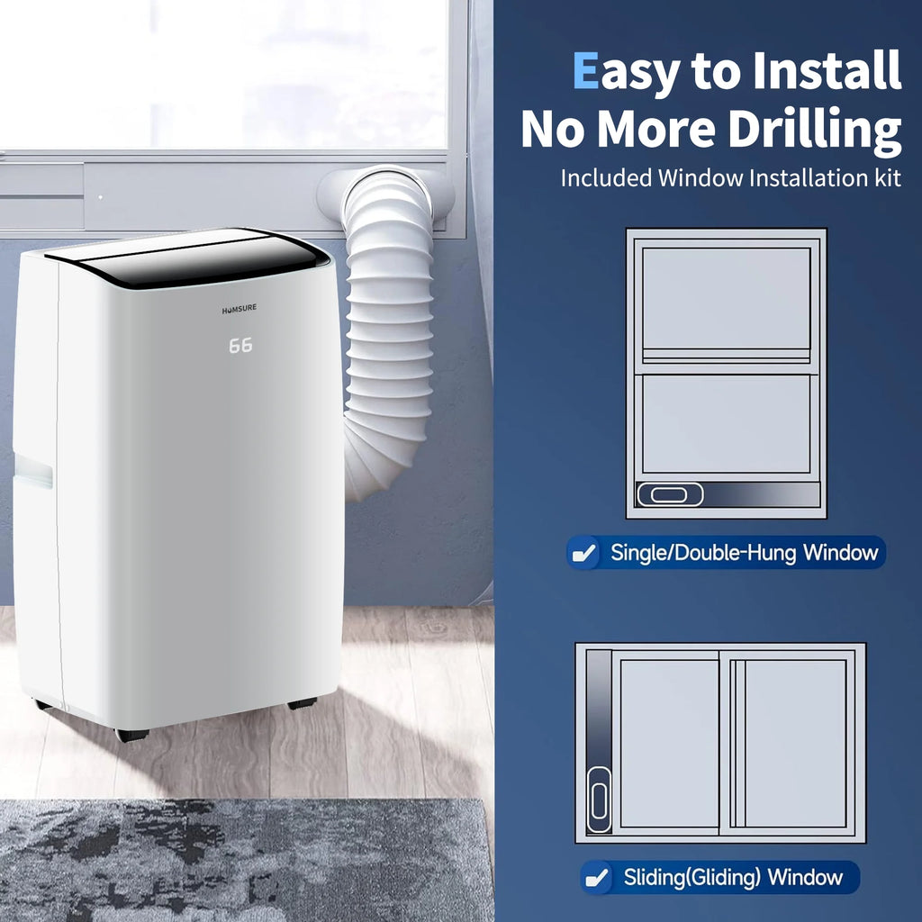 HUMSURE Portable Air Conditioner 9200 BTU (14000 BTU ASHRAE), Suitable For 700 Sq  Ft Of Rooms, Floor Standing Air Conditioning AC Unit With Remote Control And Installation Kit, 5-In-1 Function