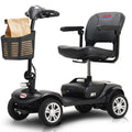 Long Range Foldable 4 Wheels Mobility Scooter with Basket & Headlight, Powered Mobility Scooters for Seniors and Adults, Metallic Gray