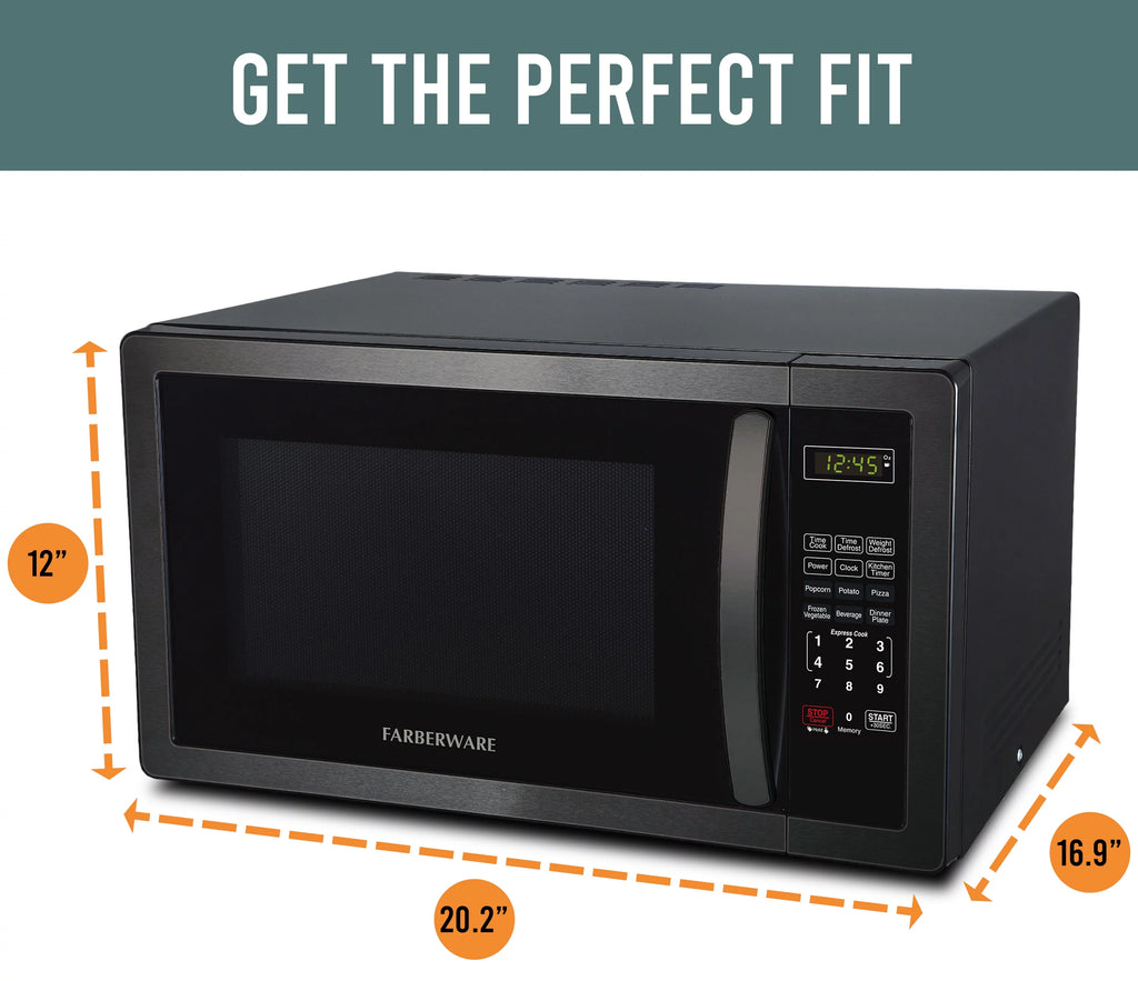 Farberware Classic 1.1 Cu. ft. 1000-Watt Microwave Oven, White and Platinum, FMO11AHTPLB