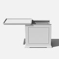 Rectangular White Plastic 22 in. Height Outdoor Tray Side table