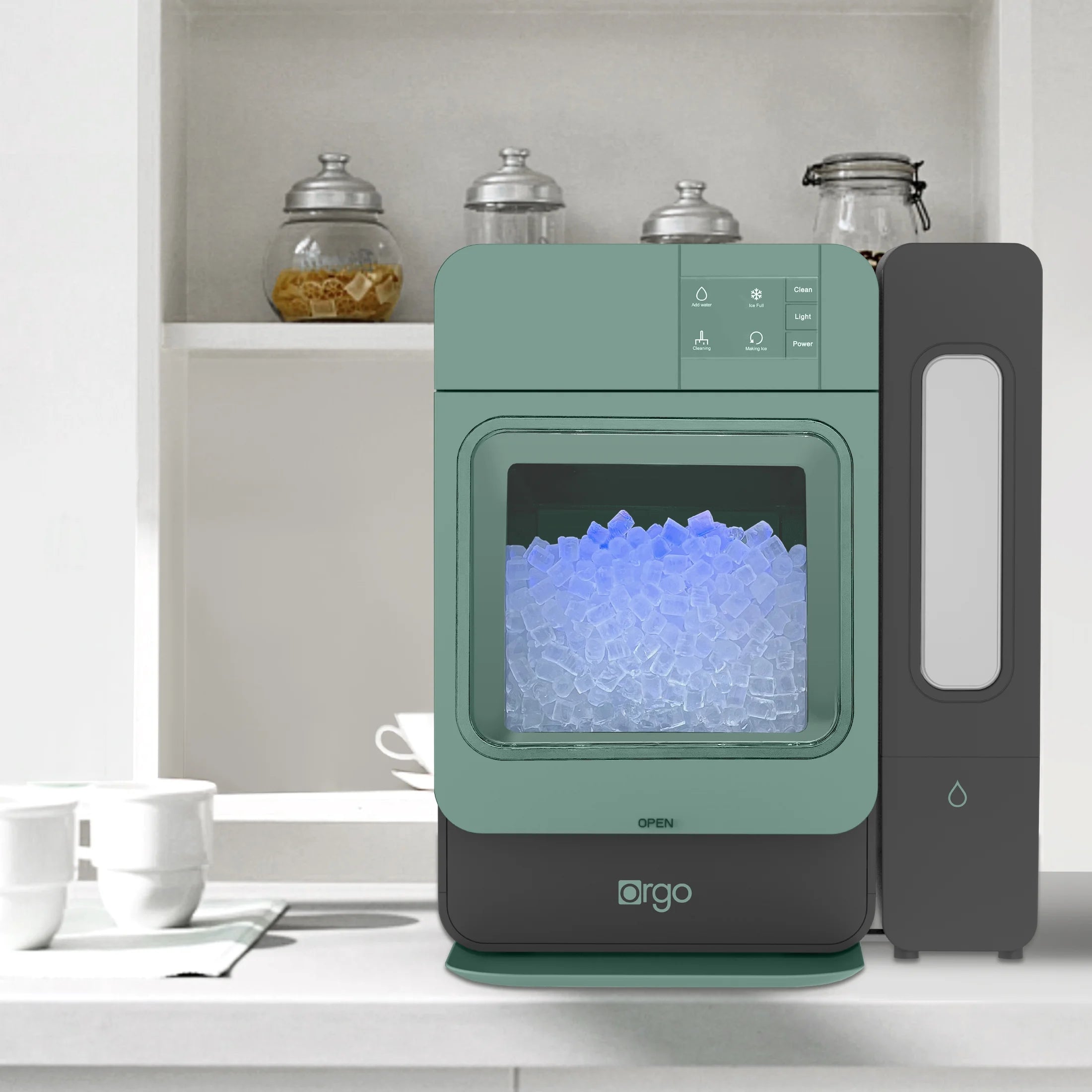Orgo Products Sonic Countertop Ice Maker, Nugget Ice Type, Sage