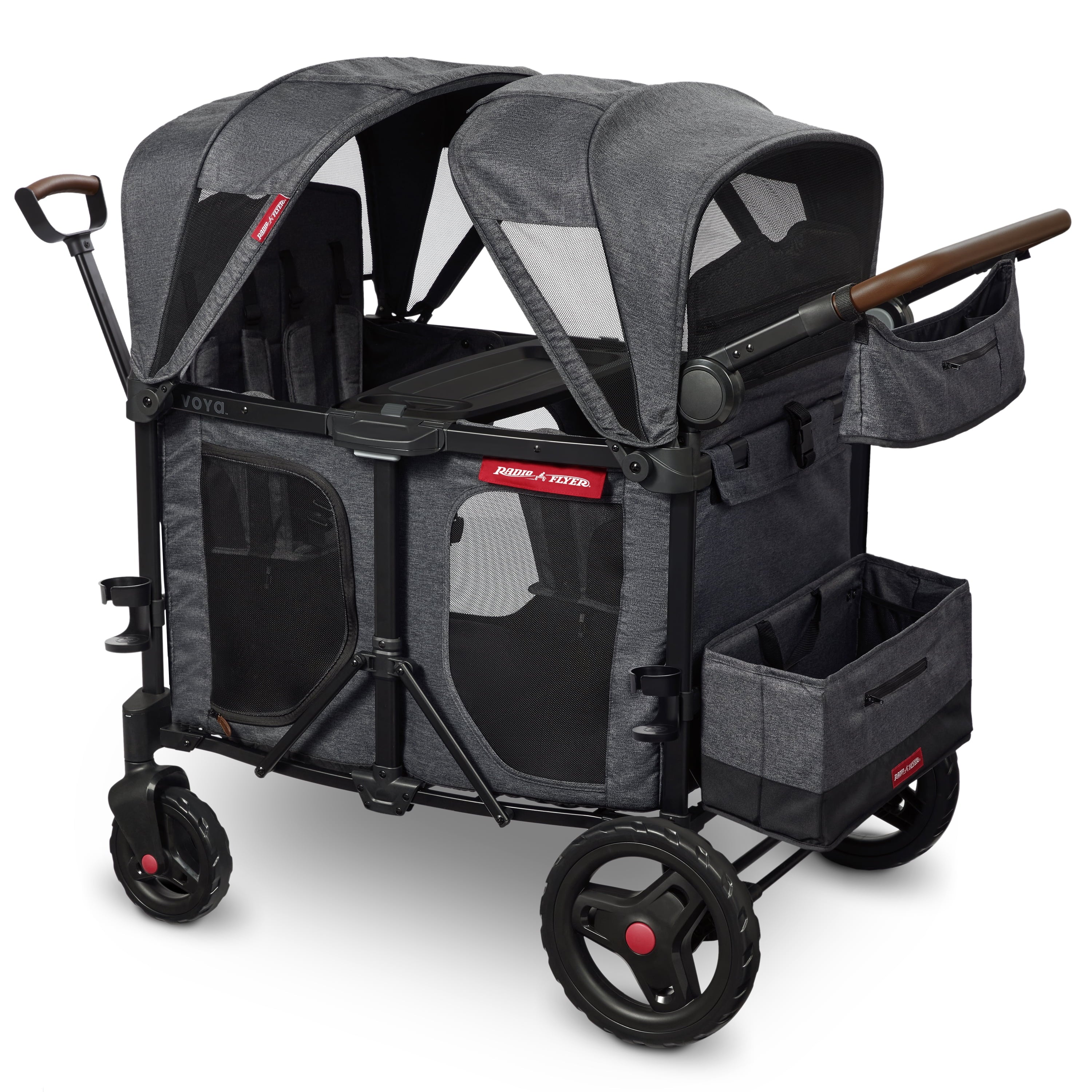 Radio Flyer, Voya™ XT Quad Stroller Wagon, Premium Stroller Wagon for 4 Kids, Accessories Included