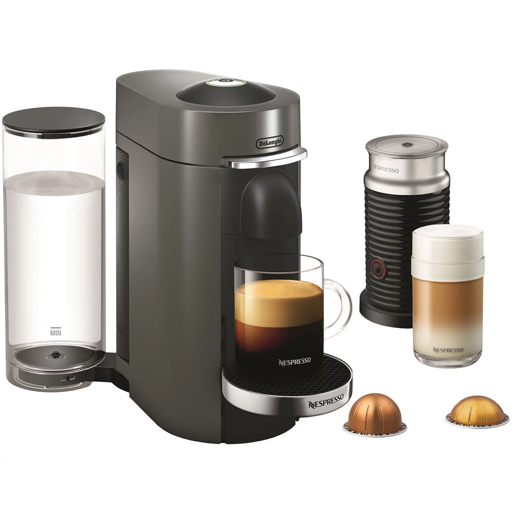 Nespresso Vertuo Plus Deluxe Coffee & Espresso Machine by De'Longhi with Aerocinno, Titan