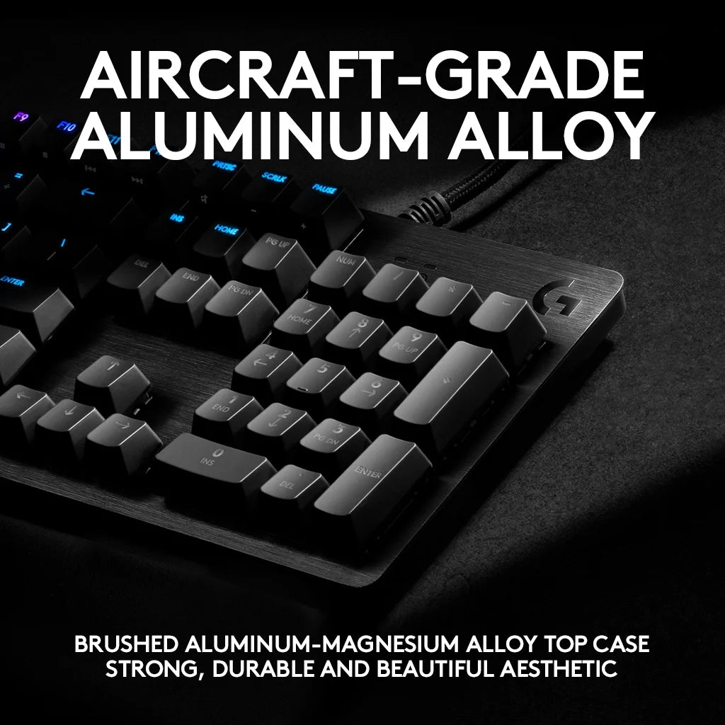Logitech G512 CARBON LIGHTSYNC RGB Mechanical Gaming Keyboard with GX Brown switches and USB passthrough - Tactile