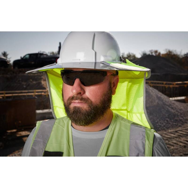 BOLT Tinted Brim Visor with High Visibility Yellow Mesh Sunshade and 360-Degree UV Protection